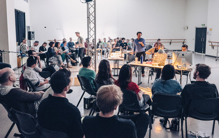 The co-working space transforming artistic flair into viable businesses Edwin Kemp Attrill conducting an Act Now workshop.